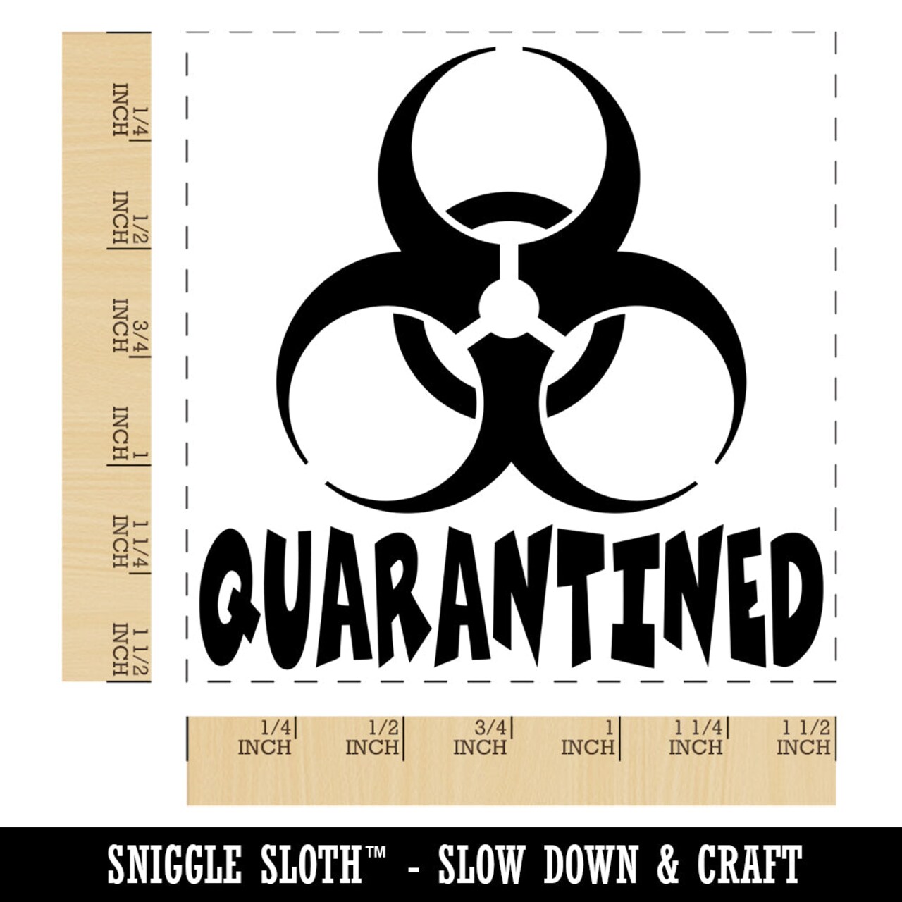 Quarantined Biohazard Symbol Self-Inking Rubber Stamp Ink Stamper